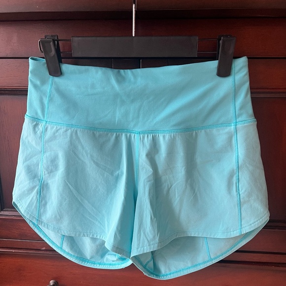 Lululemon Speed Up High Rise Shorts 4” — Size 4, Turquoise - Picture 1 of 4